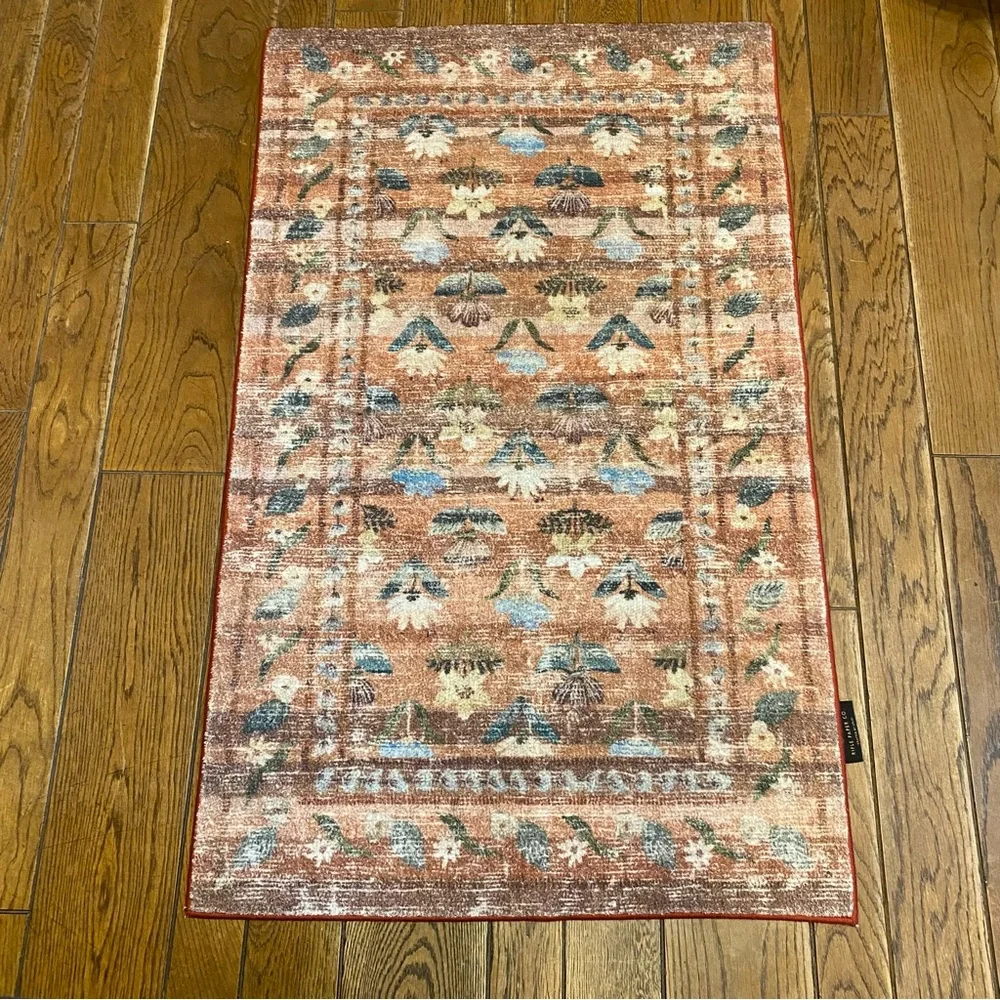 Rifle Paper Co. X Loloi Courtyard Collection Floral Terracotta Accent Rug